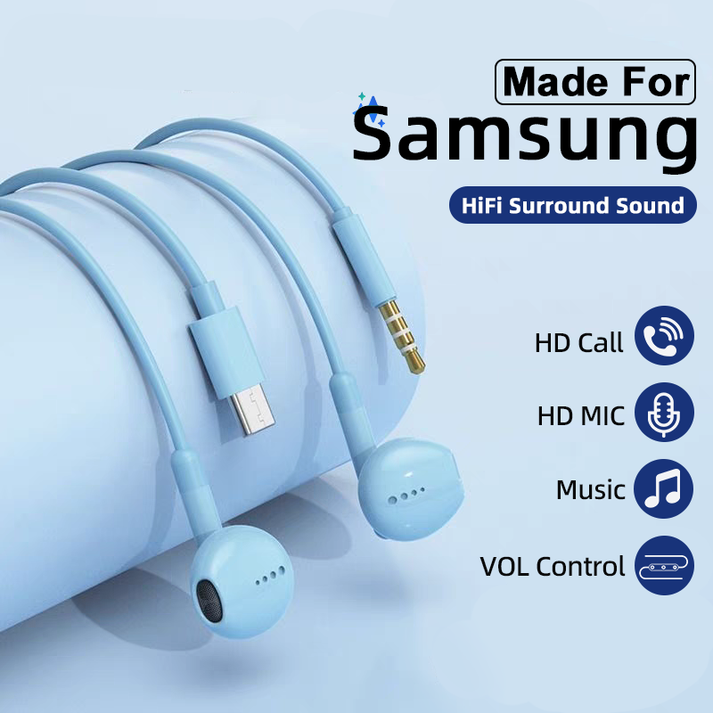 Wired Earphone Lightning - Type C Headphones For Samsung Galaxy