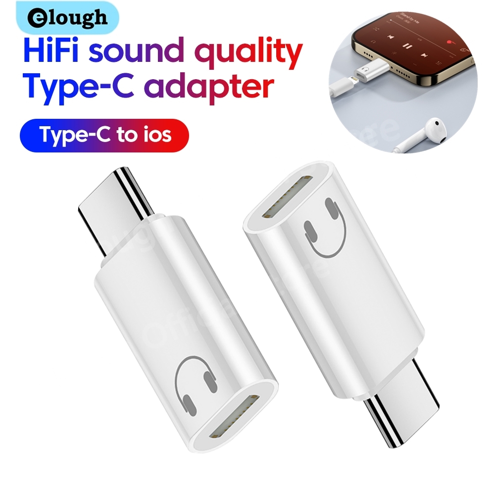 Wired Earphone Lightning - Elough Lightning to Type C Adapter
