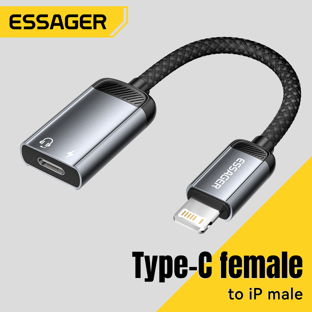 Essager Type-C Audio Adapter C - Wired Earphone Lightning 评论和价格