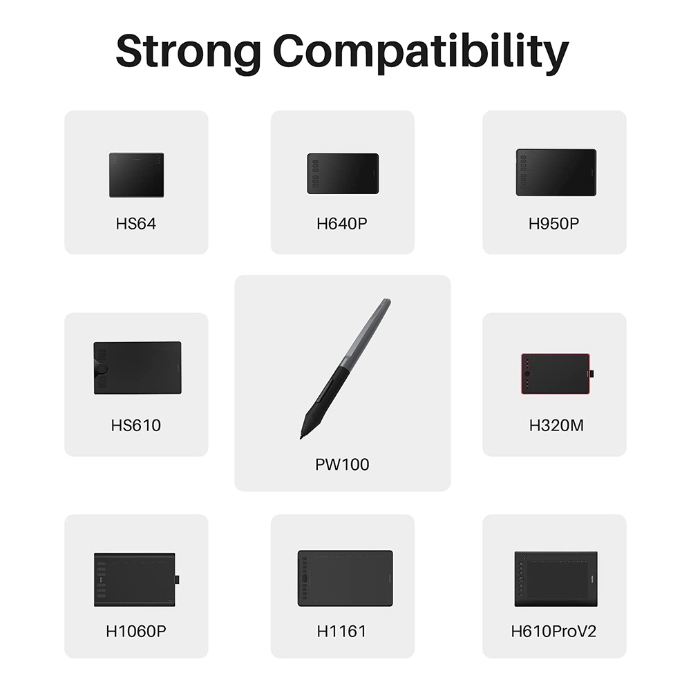 HUION PW100 Battery-Free Stylu - Huion Tablet Accessories 评论和价格