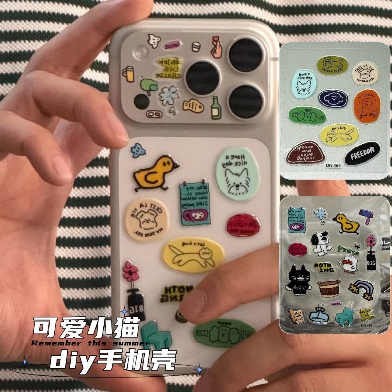Cute Cartoon Cat Dog 3D Transp - Tablet Accessories 评论和价格
