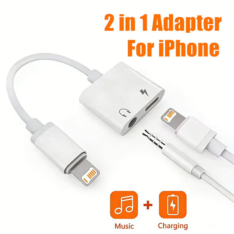 2 in 1 iOS to 3.5mm Jack Audio - Wired Earphone Lightning 评论和价格